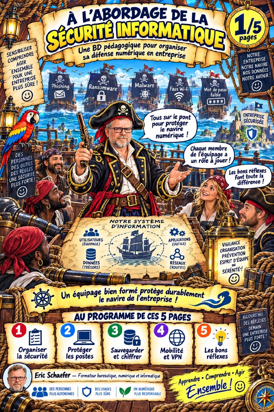 Couverture de la BD pédagogique sur la sécurité informatique en entreprise