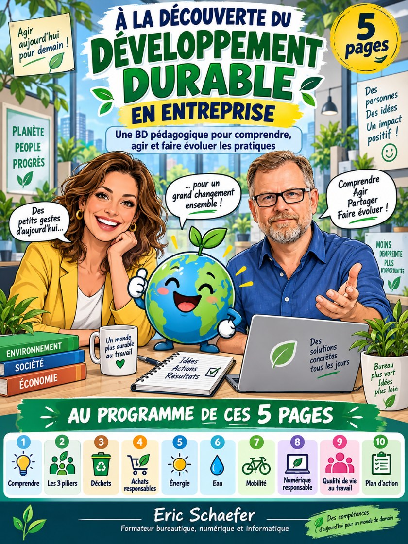 Couverture de la BD pédagogique À la découverte du développement durable en entreprise