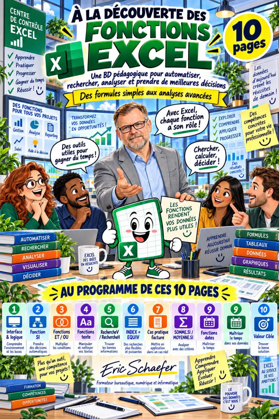Couverture de la BD pédagogique À la découverte des fonctions Excel