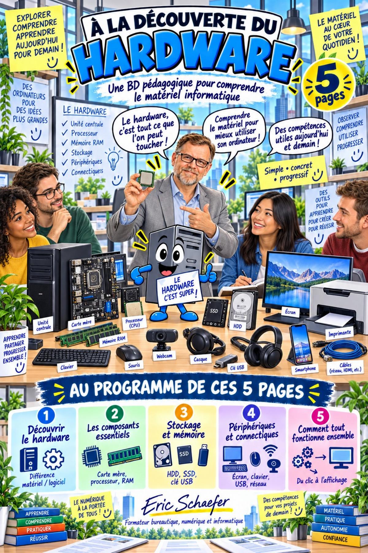 Couverture de la BD pédagogique À la découverte du hardware
