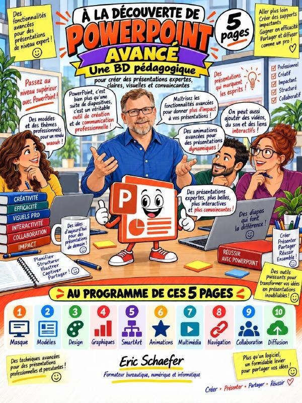 Couverture de la BD pédagogique PowerPoint avancé