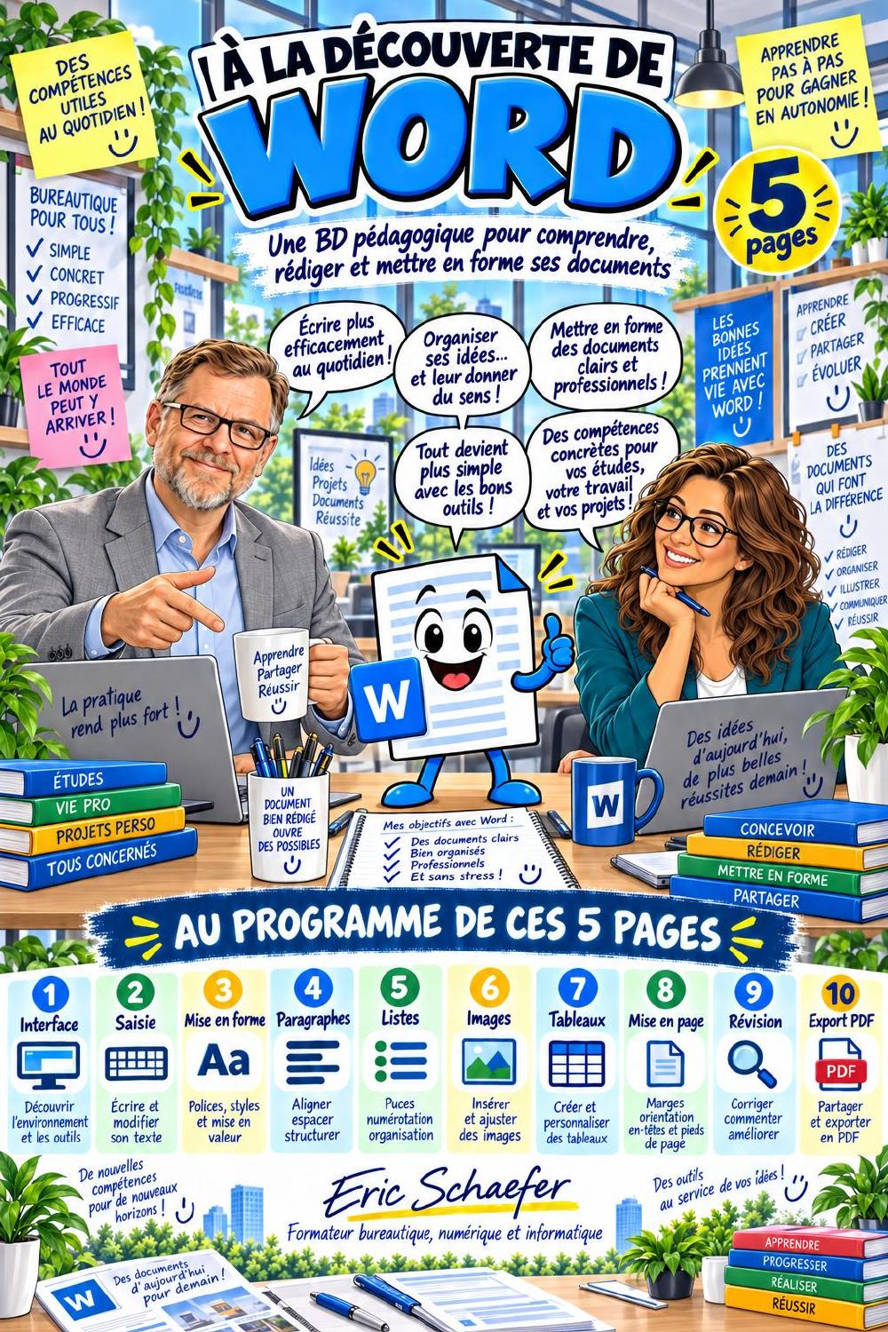Nouvelle couverture de la BD pédagogique À la découverte de Word